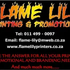 Business 1 image FLAME LILY PRINTING AND PROMOTIONS Vinyl Cutting in Johannesburg GP